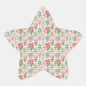 Modern Waterverf bloempatroon Ster Sticker (Voorkant)