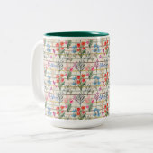 Modern Waterverf bloempatroon Tweekleurige Koffiemok (Voorkant links)