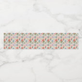 Modern Waterverf bloempatroon Waterfles Etiket (Enkel label)