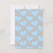 Modern Waterverf Blue Heart Boy Baby shower Bedankkaart (Achterkant)