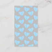 Modern Waterverf Blue Heart Boy Baby shower Informatiekaartje (Achterkant)