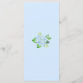 Modern Waterverf Blue Hydrangea Wedding Menu (Achterkant)