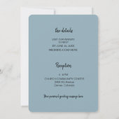 Modern Waterverf Blue Mountain Typography Wedding Kaart (Achterkant)