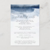 Modern Waterverf Blue Wedding Schedule of Events Informatiekaartje (Voorkant)