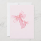 Modern Waterverf Blush Pink Bow Girl Baby shower Kaart (Achterkant)