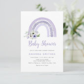 Modern Waterverf Boho Rainbow Girl Baby shower Kaart (Staand voorkant)