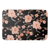 Modern waterverf botanisch patroon l Zwart Badmat (Voorkant)