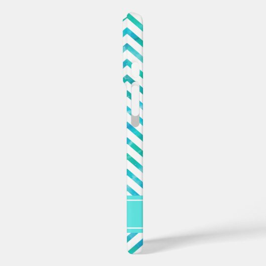 Modern Waterverf Chevron Pattern Blauw en Wit Case-Mate iPhone Case (Achterkant / Links)