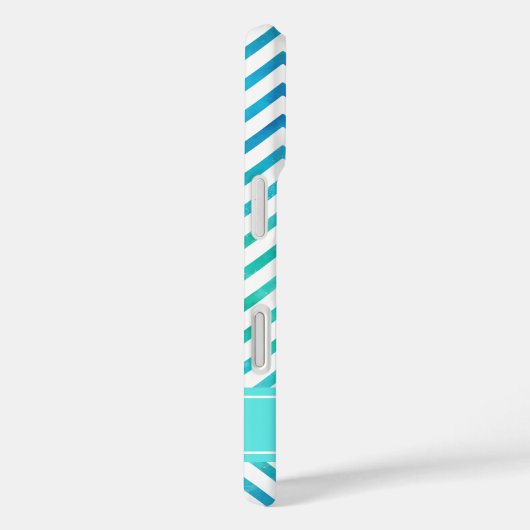 Modern Waterverf Chevron Pattern Blauw en Wit Case-Mate iPhone Case (Achterkant / Rechts)