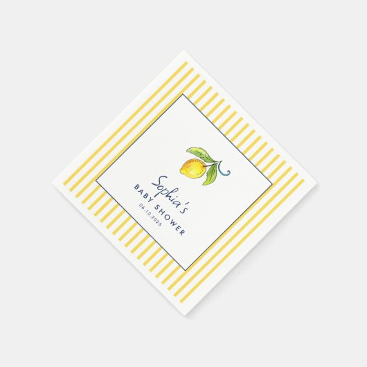 Modern Waterverf citroenen Baby shower Servet (Hoek)
