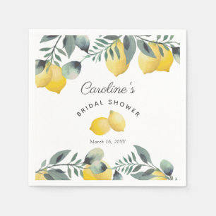Modern Waterverf citroenen & groen Vrijgezellenfee Servet