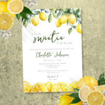 Modern Waterverf Citrus Baby shower