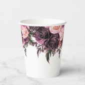 Modern waterverf cupcake baby shower papieren bekers (Achterkant)