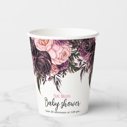 Modern waterverf cupcake baby shower papieren bekers (Voorkant)