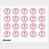 Modern waterverf cupcake baby shower ronde sticker (Vel)