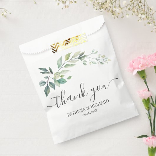 Modern Waterverf Eucalyptusbladeren Groene Beplant Bedankzakje (Gezegeld)