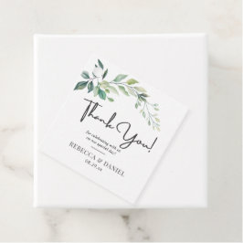 Modern Waterverf Eucalyptusbladeren Groenerij Bedankjes Labels