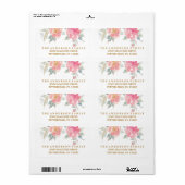 MODERN WATERVERF FLOWER Retouradreslabel Etiket (Full Sheet)