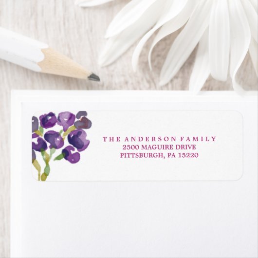 MODERN WATERVERF FLOWER Retouradreslabel Etiket (Insitu)