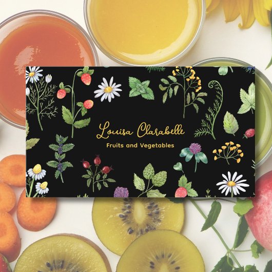 Modern Waterverf Fruit Herb Garden Boerderij Visitekaartje