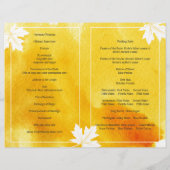 Modern waterverf geel trouwprogramma (Achterkant)