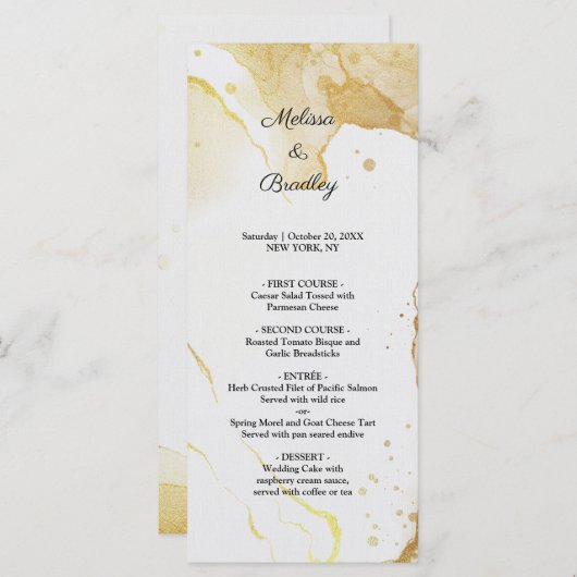 Modern Waterverf Gold-programma Programmakaart (Voorkant / Achterkant)
