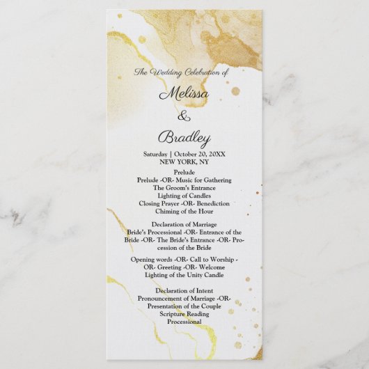 Modern Waterverf Gold-programma Programmakaart (Voorkant)