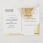 Modern Waterverf Gold Save the Date Briefkaart (Achterkant)