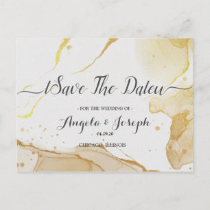 Modern Waterverf Gold Save the Date Briefkaart