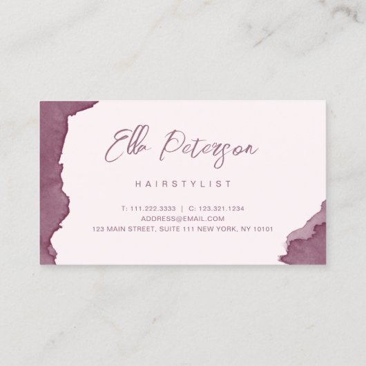 Modern waterverf goudhaar visitekaartje (Achterkant)