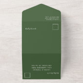 Modern Waterverf Greenery Emerald Wedding All In One Uitnodiging (Buitenkant)