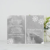 Modern waterverf grijs gevouwen trouwprogramma (Staand voorkant)