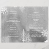 Modern waterverf grijs gevouwen trouwprogramma (Achterkant)