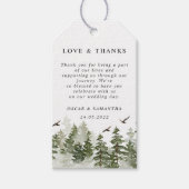 modern Waterverf groen bos met sneeuw Cadeaulabel (Voorkant)