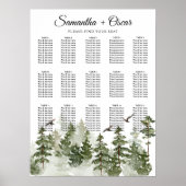 modern Waterverf groen bos met sneeuw Poster (Voorkant)