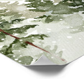 modern Waterverf groen bos met sneeuw Poster (Hoek)