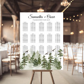 modern Waterverf groen bos met sneeuw Poster