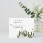 modern Waterverf groen bos met sneeuw Uitnodiging Briefkaart (Staand voorkant)