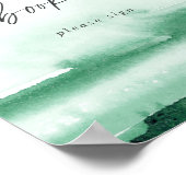 Modern Waterverf | Groen gastboekbord Poster (Hoek)