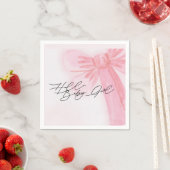 Modern Waterverf Hallo Blush Pink Bow Servet (Insitu)