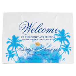 Modern Waterverf Island Beach Palms Wedding Groot Cadeauzakje