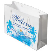 Modern Waterverf Island Beach Palms Wedding Groot Cadeauzakje (Achterkant Gekanteld)