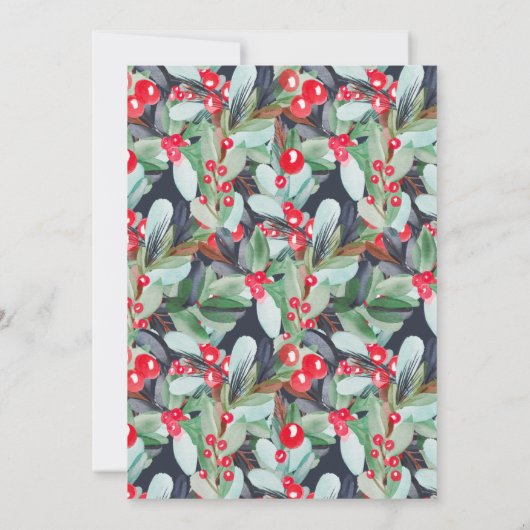 Modern waterverf krans script oudejaarsavond kaart (Achterkant)