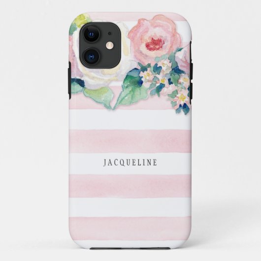 MODERN-Waterverf: Latijnse brede strips met Rozen Case-Mate iPhone Case (Achterkant)