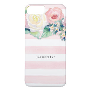 MODERN-Waterverf: Latijnse brede strips met Rozen iPhone 8/7 Plus Hoesje