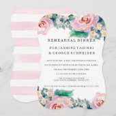 MODERN-Waterverf: Latijnse brede strips met Rozen Kaart (Voorkant / Achterkant)