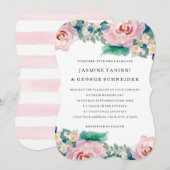 MODERN-Waterverf: Latijnse brede strips met Rozen Kaart (Voorkant / Achterkant)