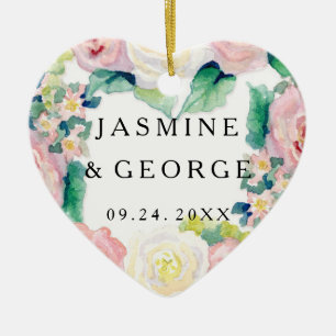 MODERN-Waterverf: Latijnse brede strips met Rozen Keramisch Ornament