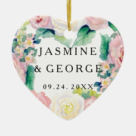 MODERN-Waterverf: Latijnse brede strips met Rozen Keramisch Ornament (Voorkant)