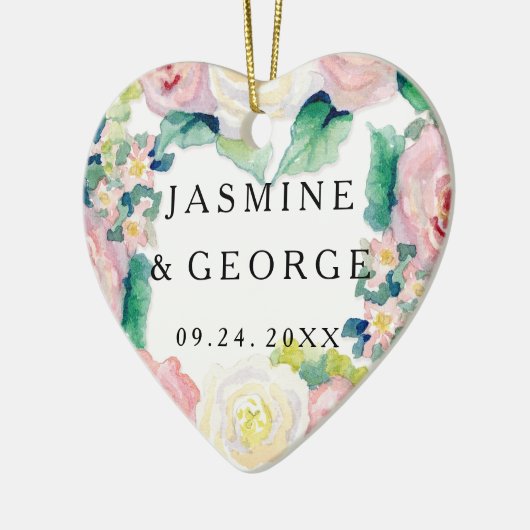 MODERN-Waterverf: Latijnse brede strips met Rozen Keramisch Ornament (Links)